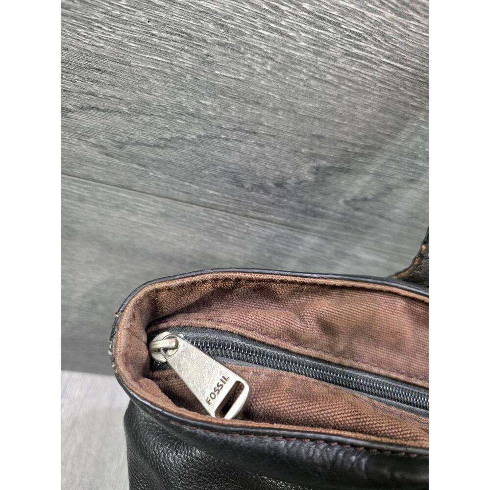 FOSSIL HUNTER SHOPPER TOTE BLACK LEATHER Bag B000760 - Picture 3 of 16